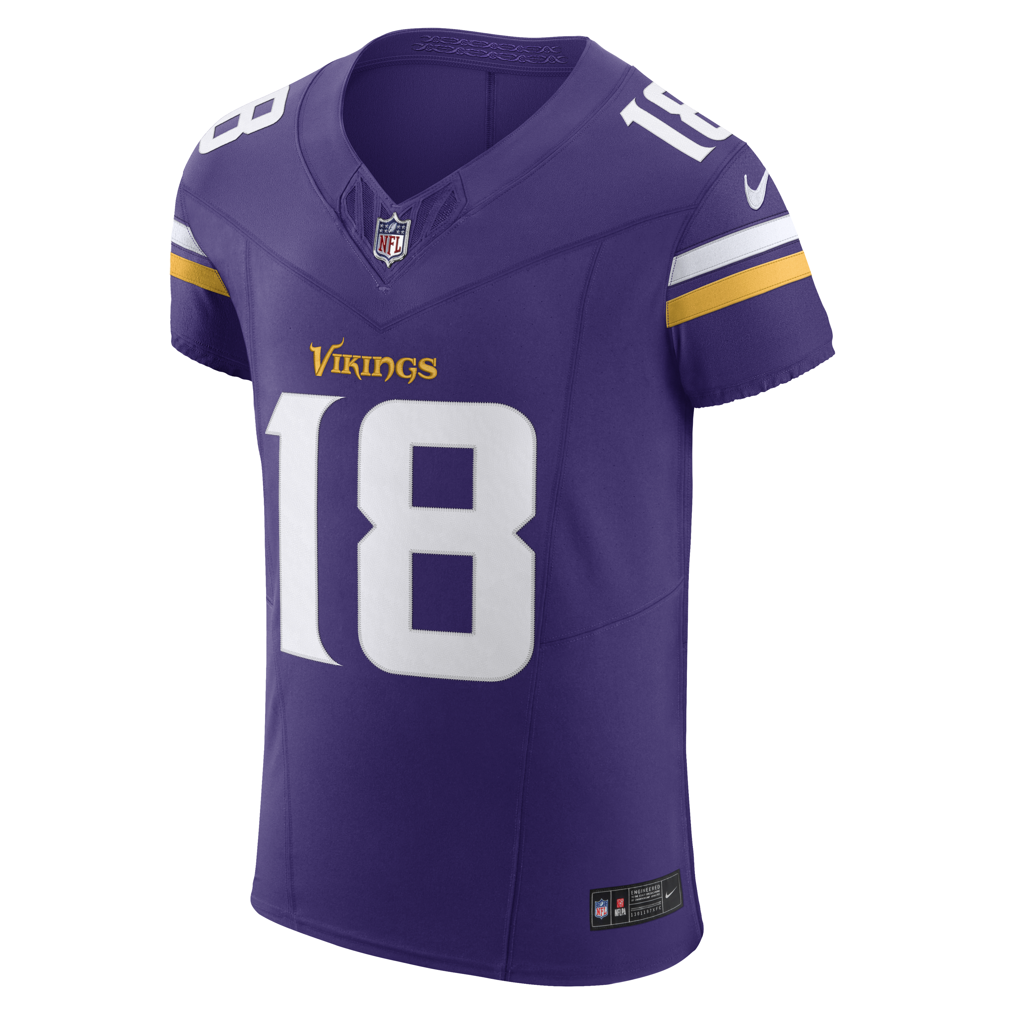 [LK] Justin Jefferson #18 Minnesota Vikings Team Vapor F.U.S.E. Elite Jersey - Purple