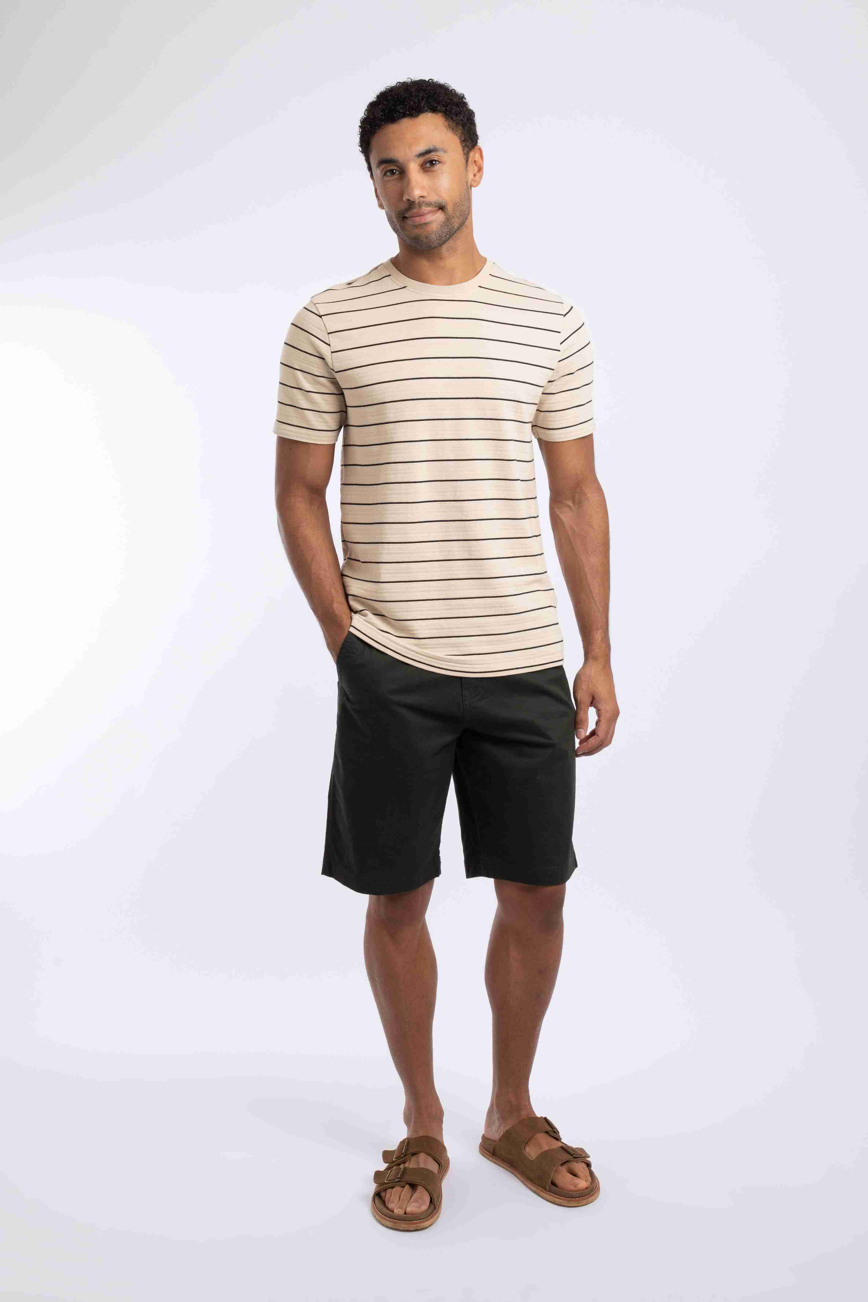 Rayburn Cotton Flat Front Shorts Washed Black