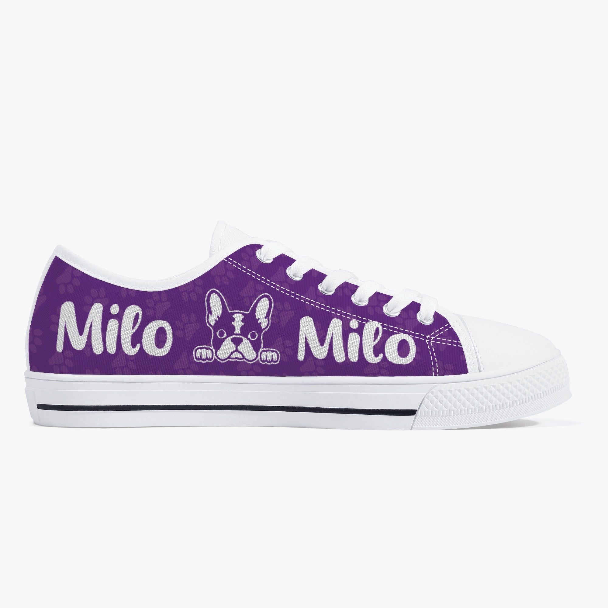 French Bulldog Lover Miller Personalized Classic Low Top Canvas Shoes Casual Footwear