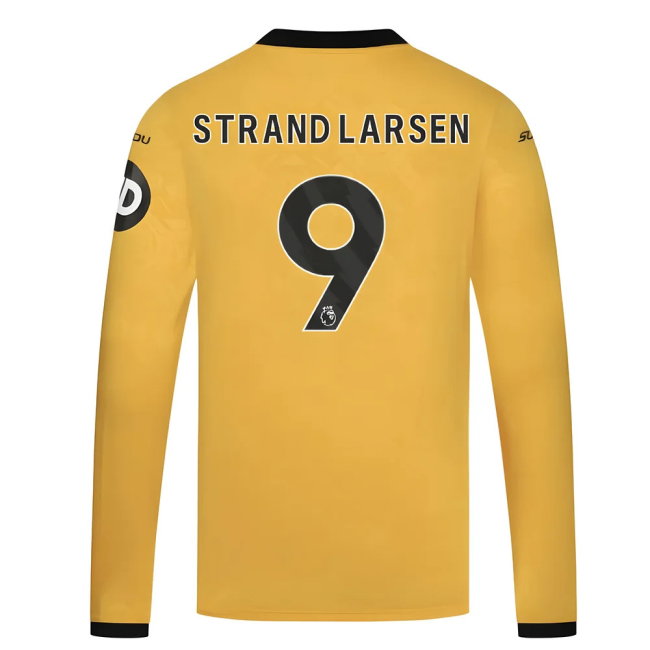 2025-2026 Wolves Long Sleeve Home Shirt (Strand Larsen 9)
