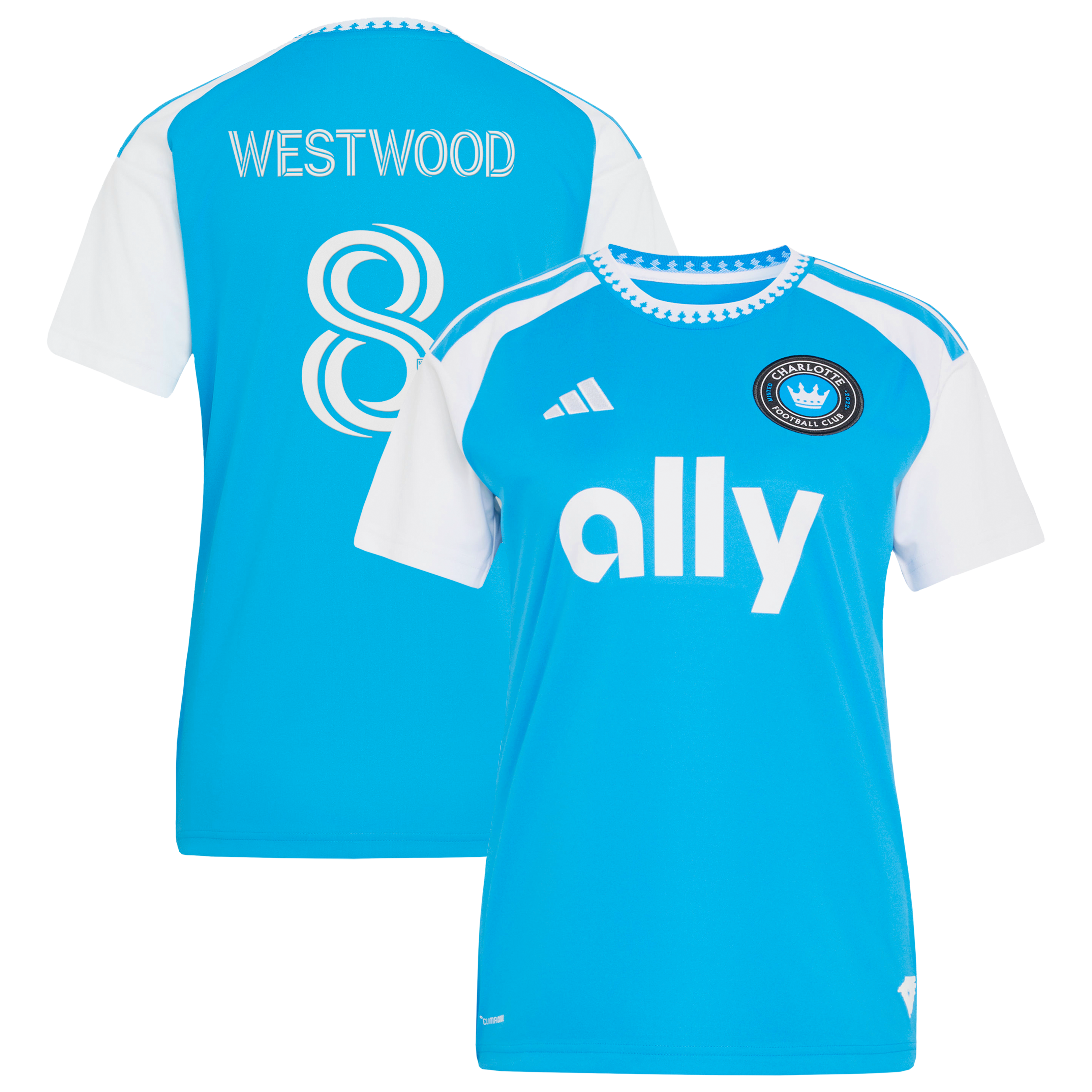 [JED] Youth Ashley Westwood Charlotte FC Women's 2026 Carolina Kit: Crowns Up Replica Jersey - Blue