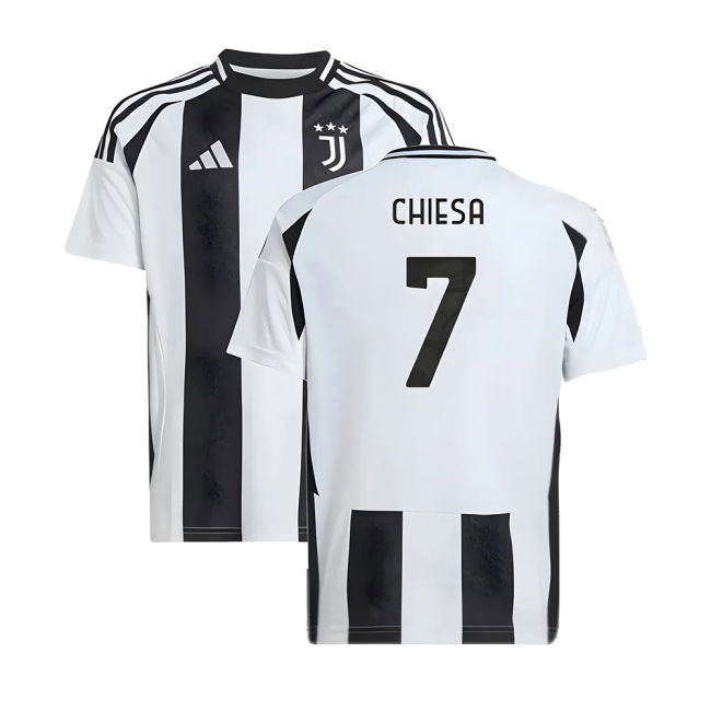 Durable Material Juve Juventus Home Shirt Kids Chiesa #7 2024-2025...