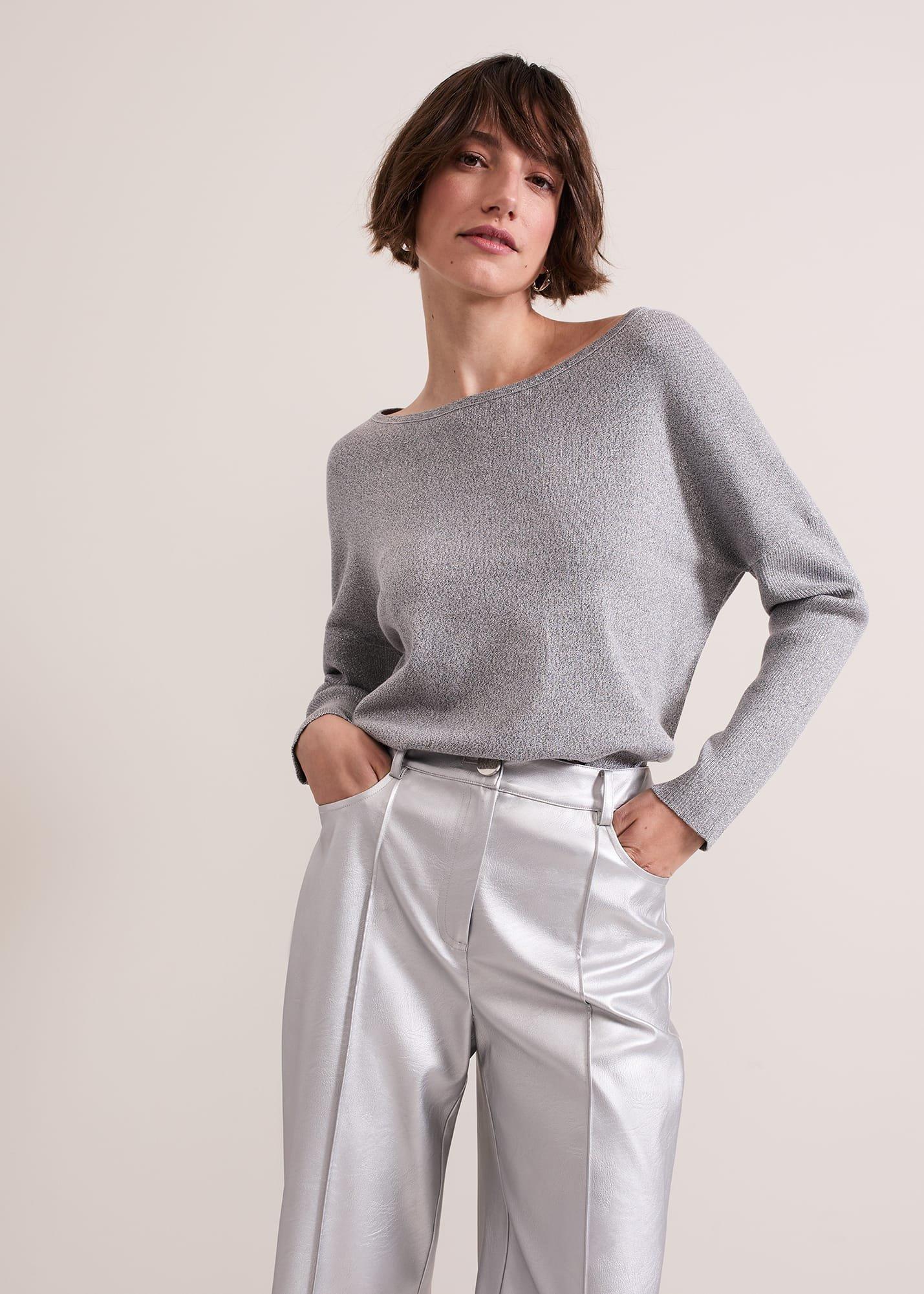 Sofia Silver Shimmer Asymetric Jumper