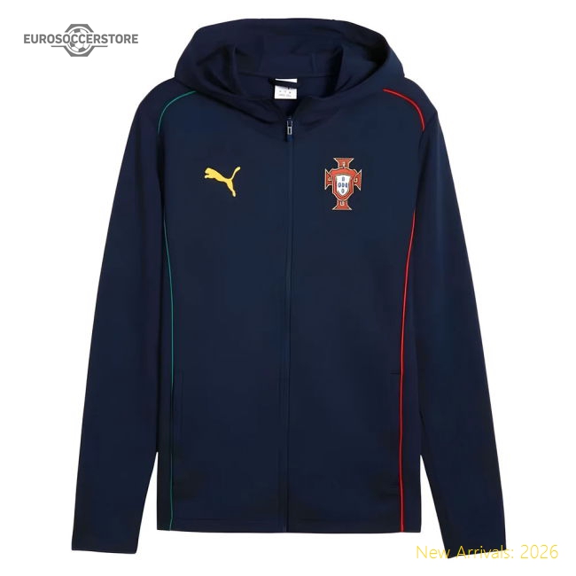 Premium 2025-2026 Portugal Casuals Hooded Jacket (persian Blue