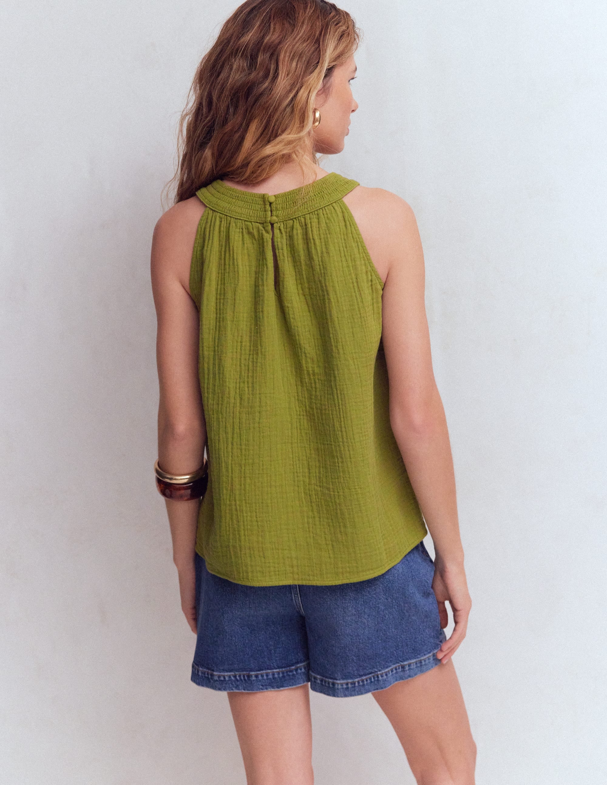 Halter-neck Double Cloth Top