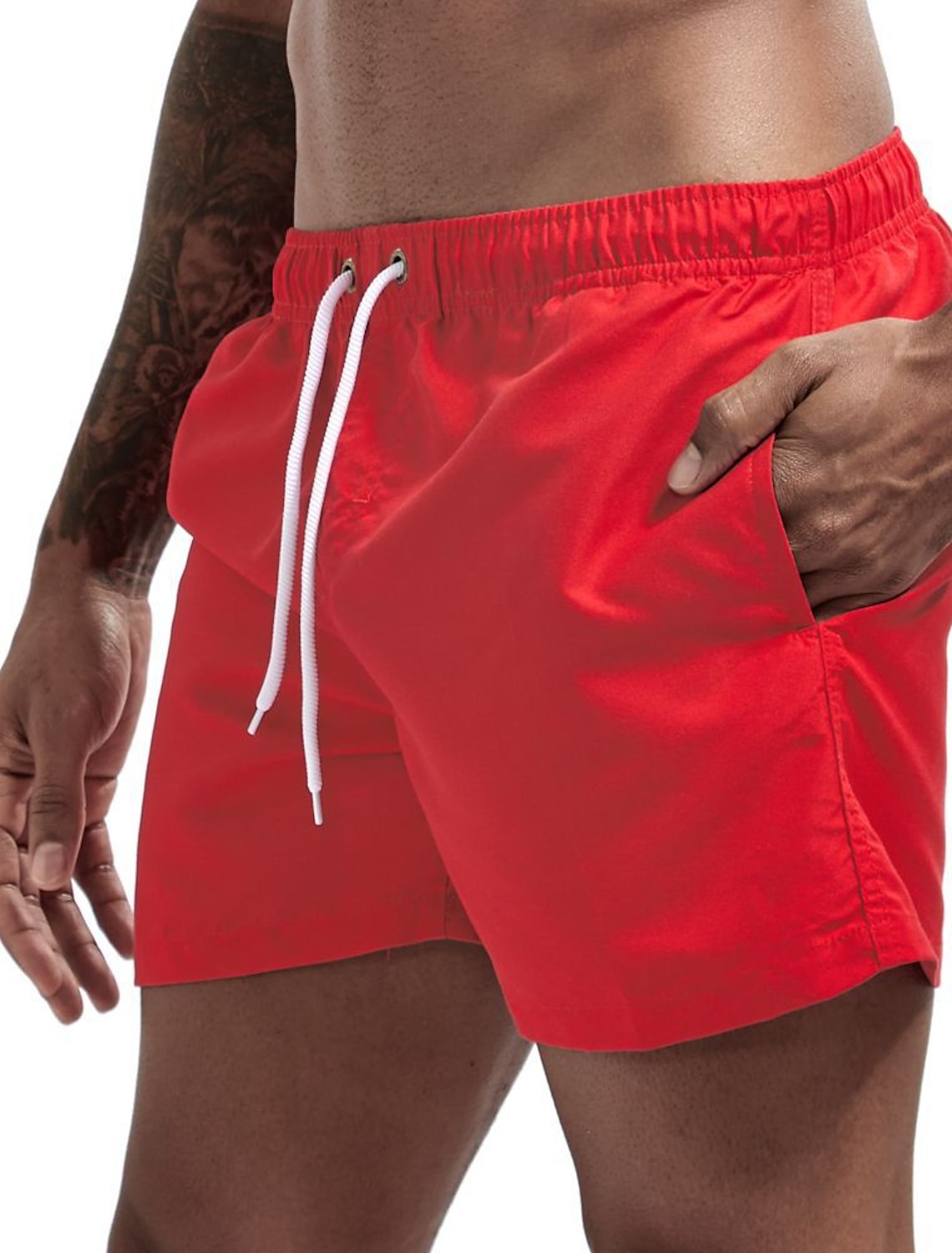 Men's Board Shorts Swim Shorts Swim Trunks Drawstring with Mesh lining Elastic Waist Coconut Tree Comfort Quick Dry Short Holiday Beach Weekend Fashion Casual Black White Micro-elastic