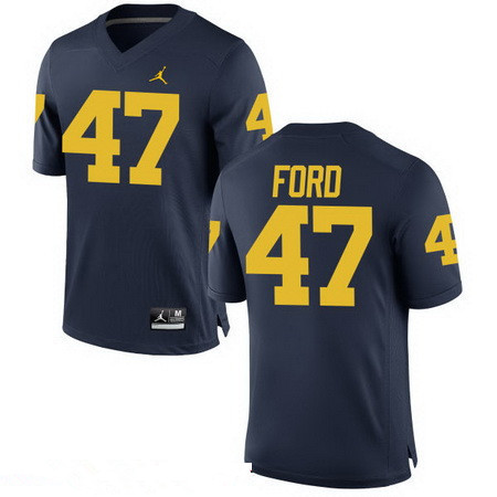 Men's UM Wolverines Blue 2024 durabl Gerald Ford #47 game day Jersey