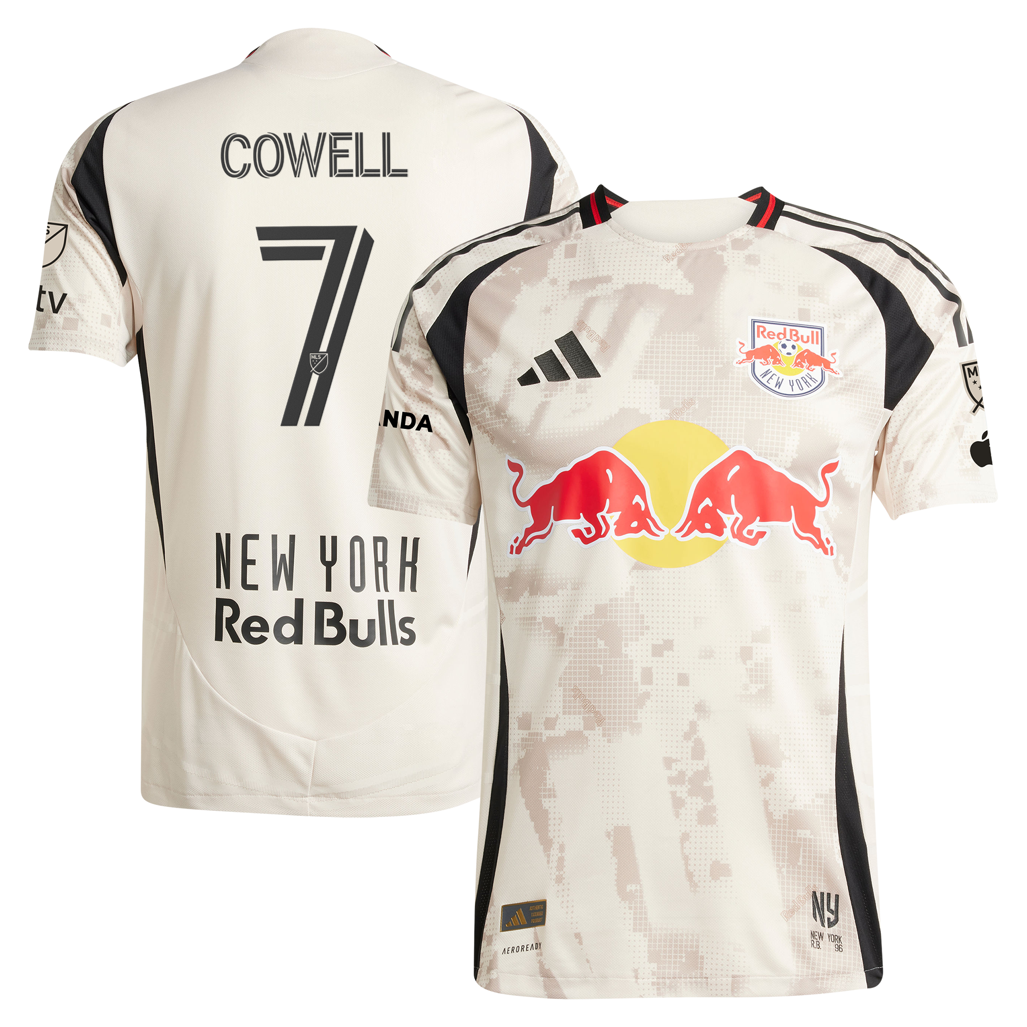 [SJH] Cade Cowell New York Red Bulls 2025 Stone Kit On-Field Authentic Jersey - Tan