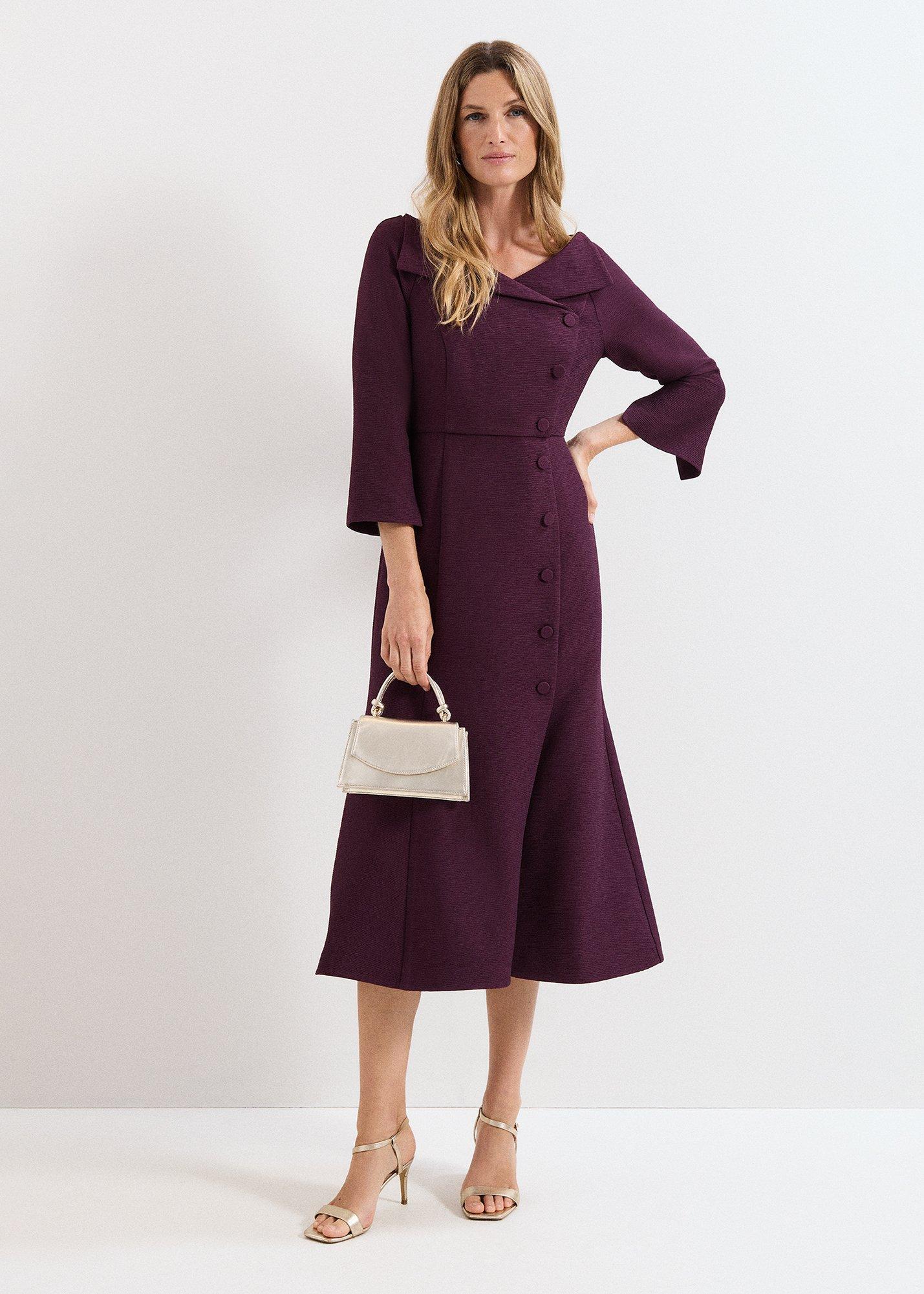 Sienna Burgundy Tux Midi Dress