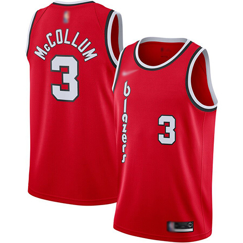 Nike Portland Trail Blazers #3 C.J. McCollum Red NBA Swingman Hardwood Classics Jersey Mens