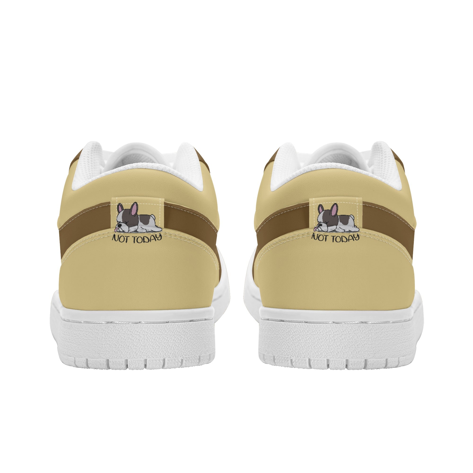 Minimal-Aesthetic Lazy Frenchie - Low Top Skateboard Sneakers as a Gift