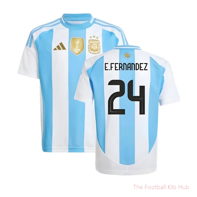 2024-2025 Argentina Home Shirt (Kids) (E.FERNANDEZ 24)