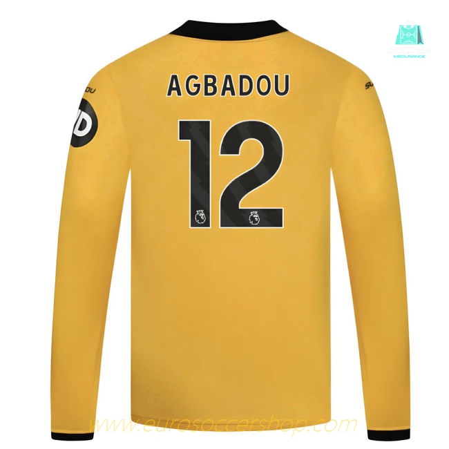 2025-2026 Wolves Long Sleeve Home Shirt - Kids (Agbadou 12)