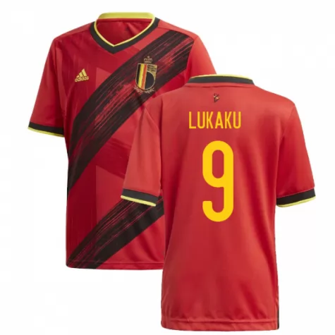Official Belgium 2020 Euro Home Red Soccer Jersey Shirt 9 LUKAKU