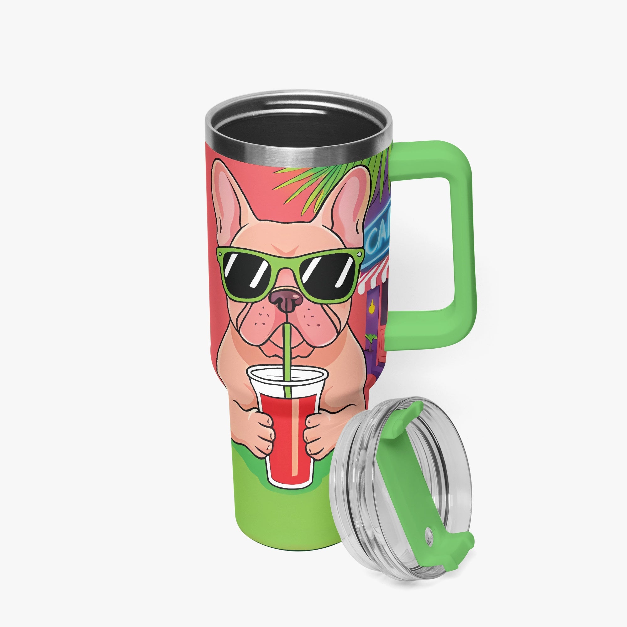 Kevin - Bulldog Car Tumbler Cup Outdoor Use | Safe For Paws