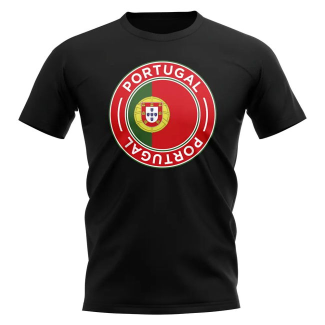 Portugal Football Badge T-Shirt (Black) Authentic Netherlands