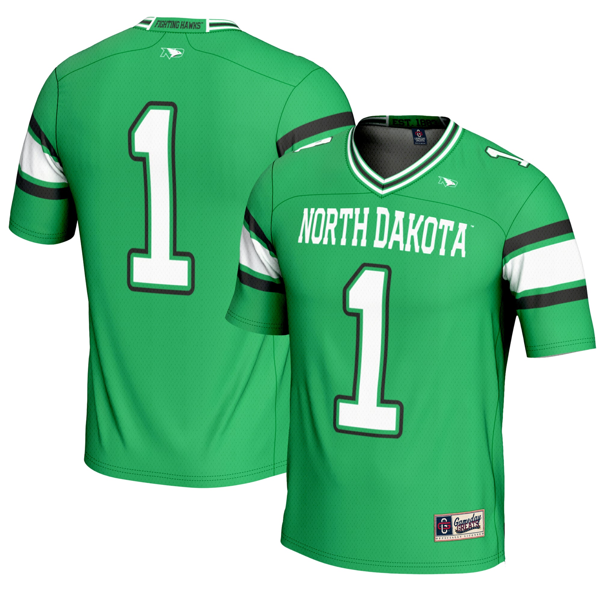 #1 North Dakota GameDay Greats Endzone 2026 Season Football Jersey - Kelly Green