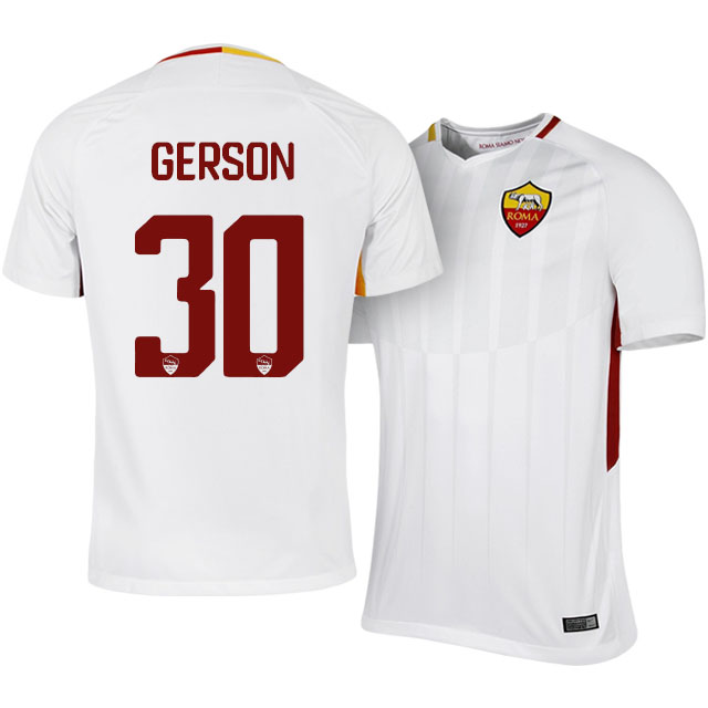 Comfort Fit Roma Away 201718 Gerson Santos da Silva 30 Soccer Jersey