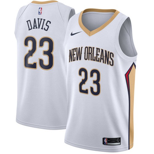 Nike Pelicans White Anthony Davis #23 Jersey - NBA Fan Apparel