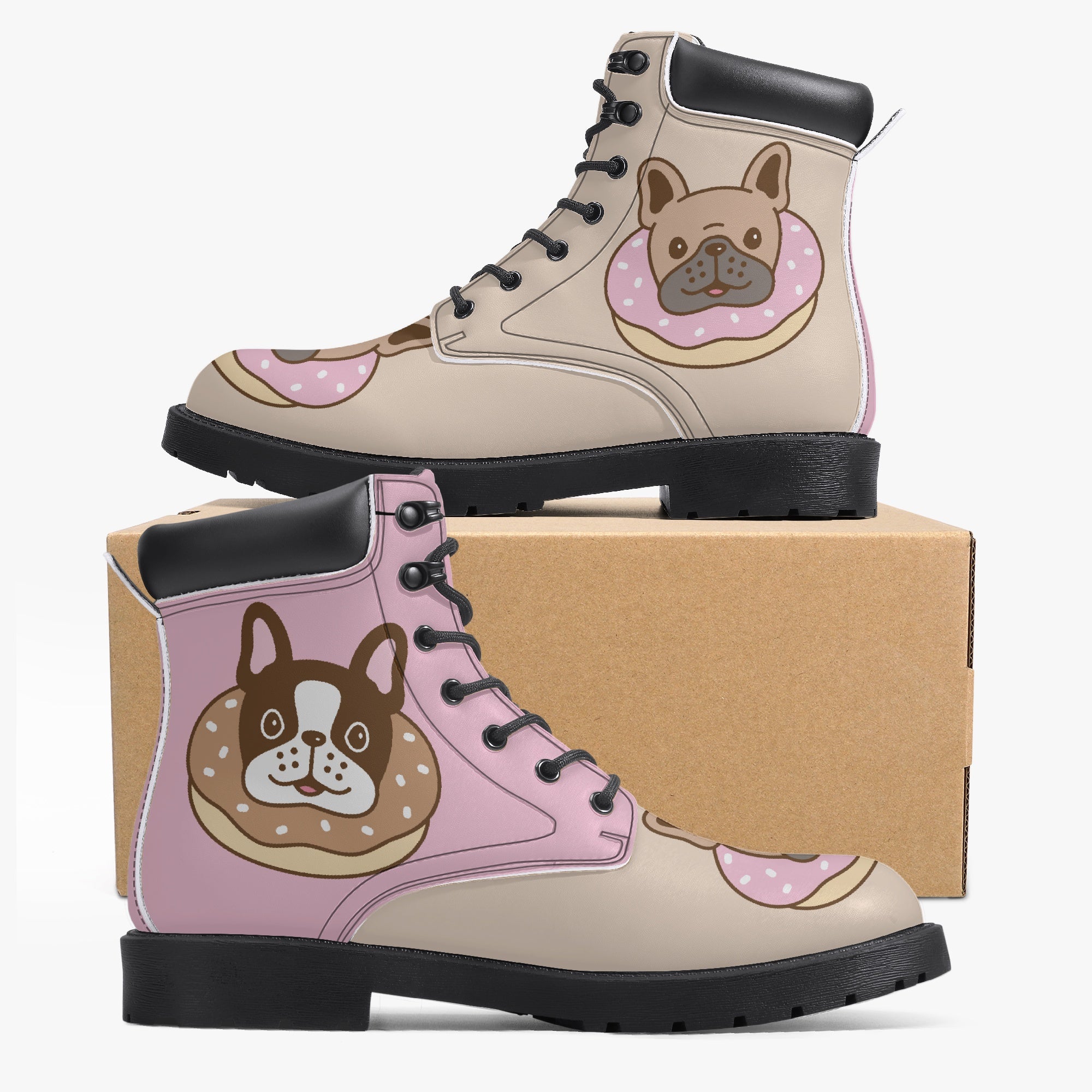 French Bulldog Lover Tommy Casual Leather Boot Stylish Daily Item