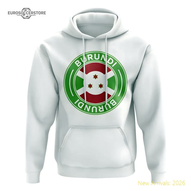 First-class Burundi Football Badge Hoodie (white) - Unbeatable Value