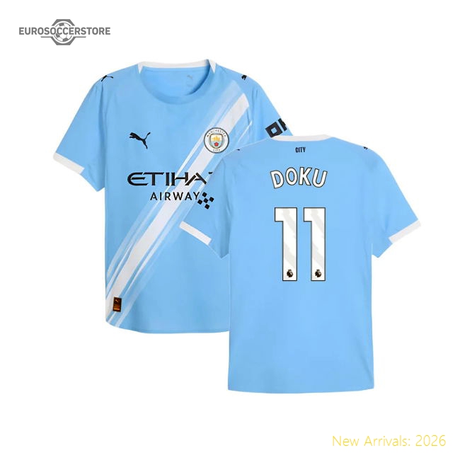Premium Classic 2025-2026 Man City Licensed Home Shirt Doku 11