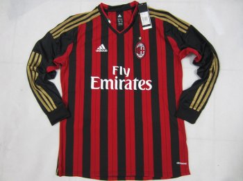 Premium Quality 1314 AC Milan Home Long Sleeve Kit ShirtShorts