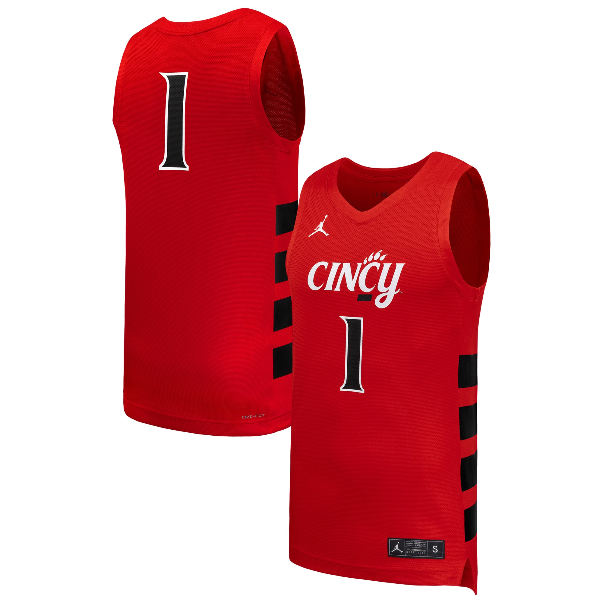 [NJP] Youth Cincinnati Bearcats Replica Basketball Jersey - Red