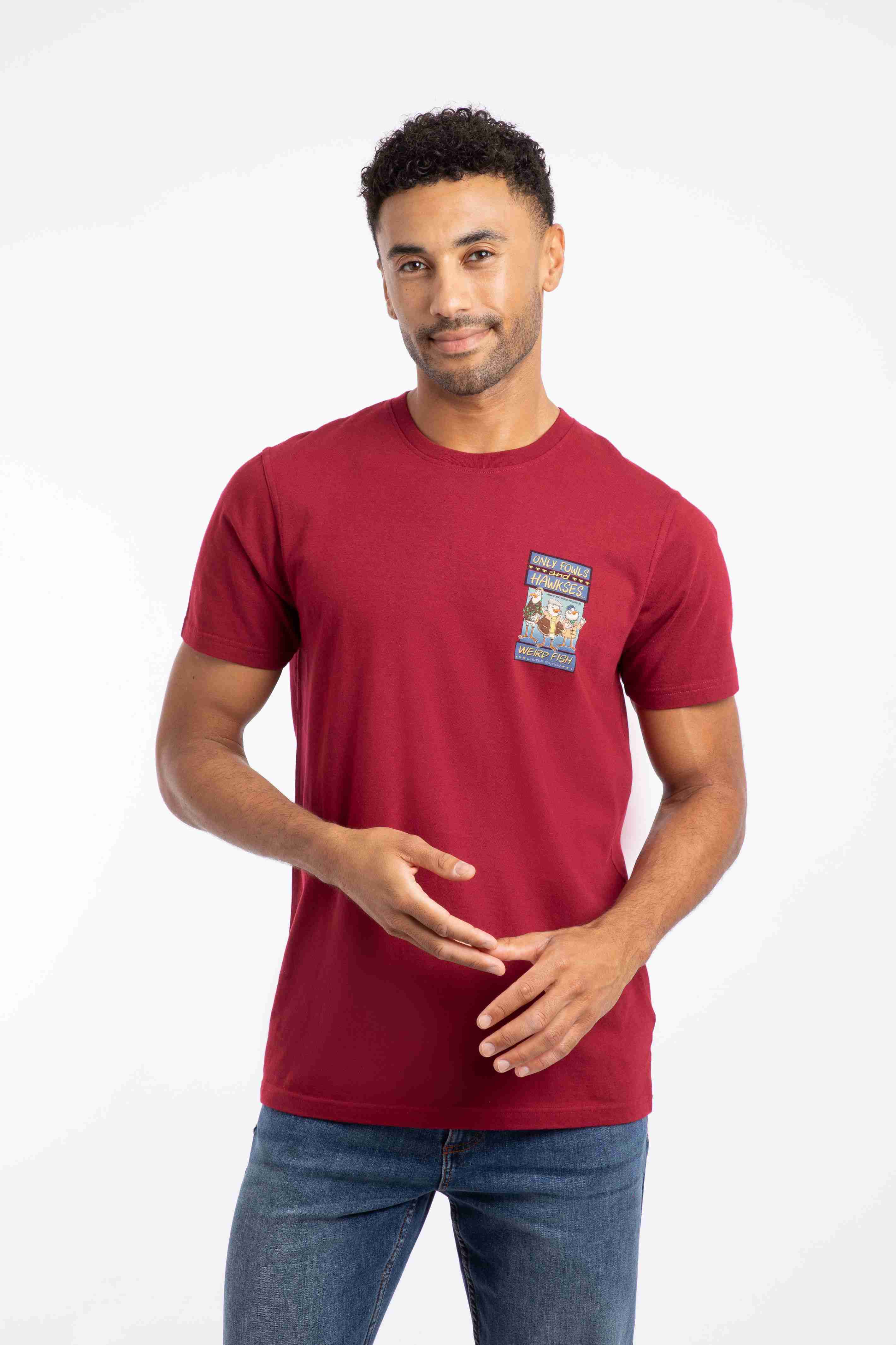 Only Fowls and Hawkses Back Print Artist T-Shirt Garnet