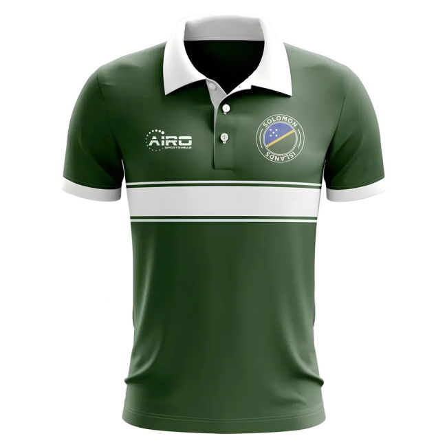 World Solomon Islands Concept Stripe Polo Shirt (Green)