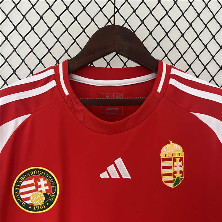 Breathable UEFA Euro 2024 Hungary Home Red Soccer Jersey Football