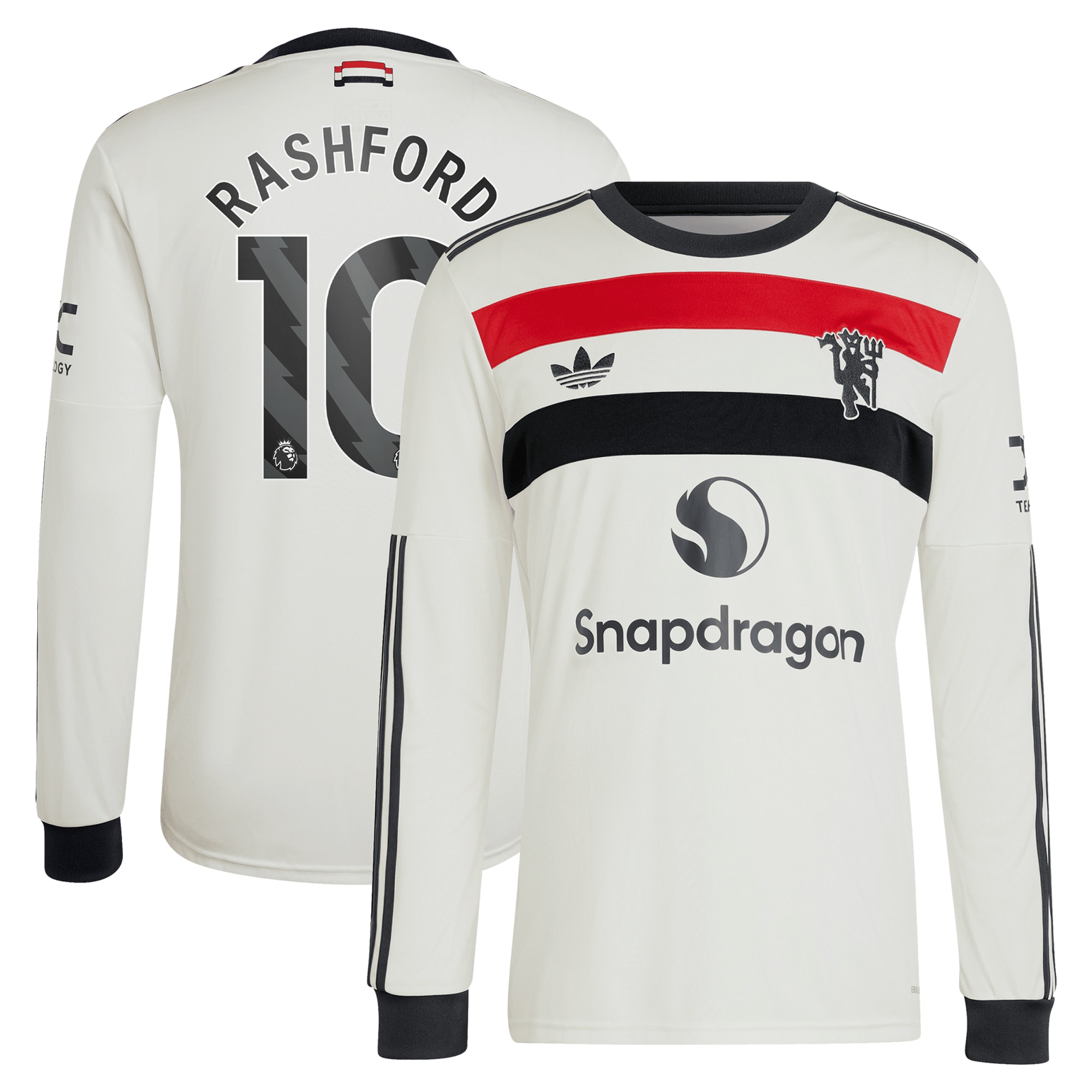[SJH] Marcus Rashford Manchester United Originals 2024/25 Third Replica Long Sleeve Jersey - Cream