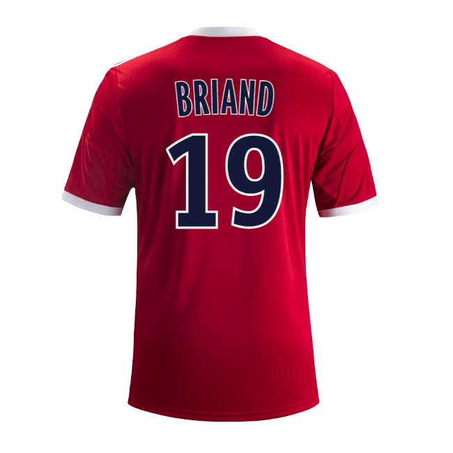 13-14 Olympique Lyonnais 19 Briand Away Red Jersey Shirt - Official