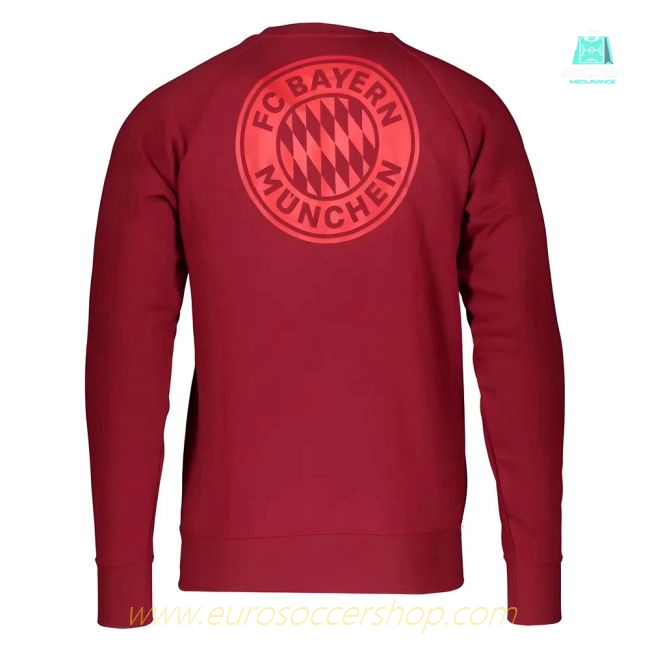 2021-2022 Bayern Munich Graphic Crew Sweat (Red)