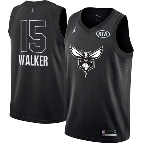Hornets Kemba Walker #15 Superior 2018 Icon NBA Swingman Jersey Black