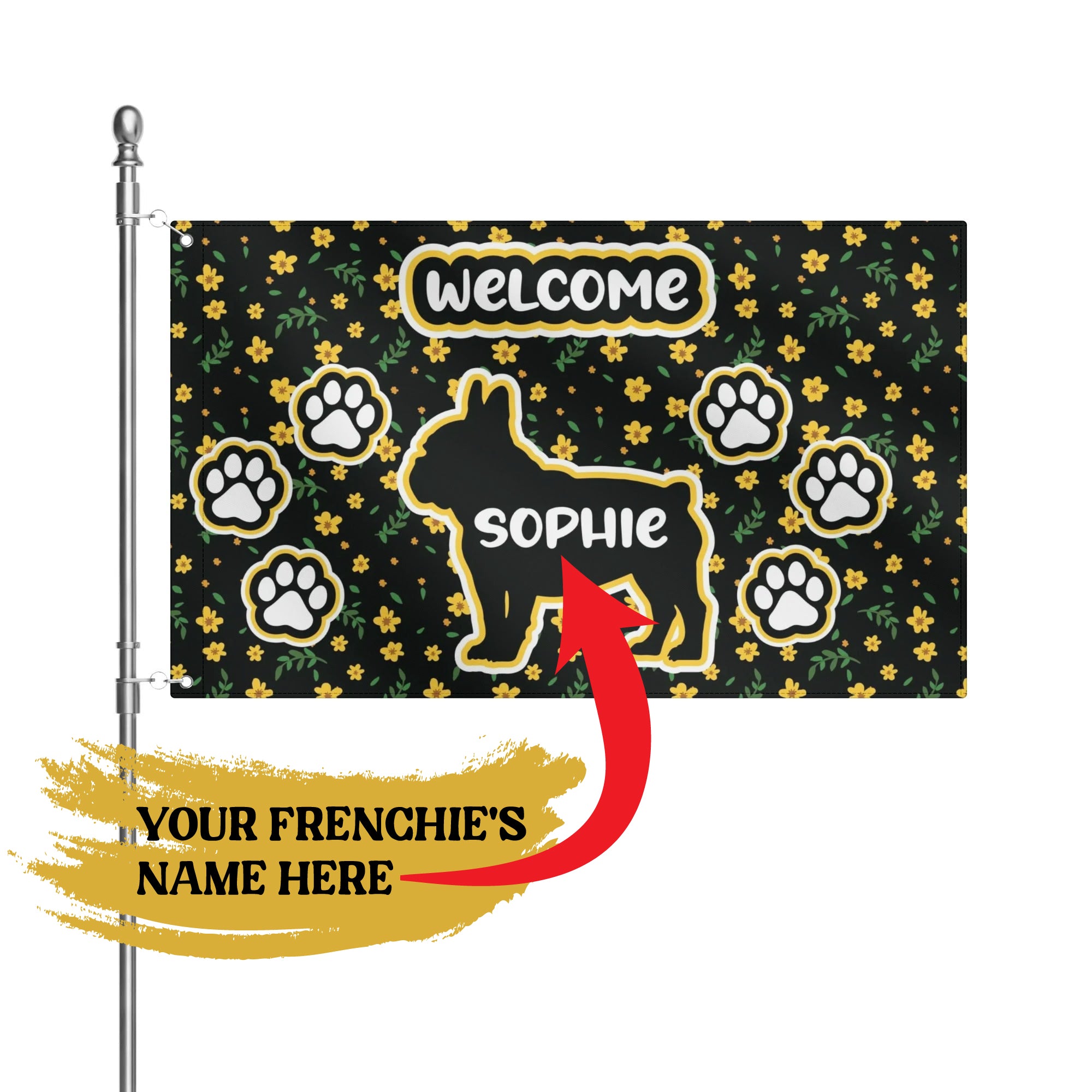 - Frenchie French Bulldog Garden Flag With Frenchie Name Pet Gear