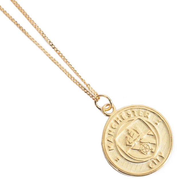 Manchester City FC 18ct Gold Plated on Silver Pendant & Chain (Coll...