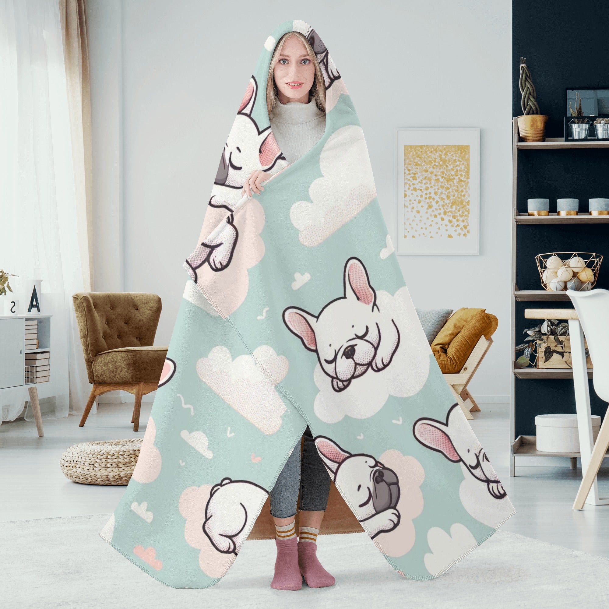 Street-Ready Stylish Moose - Hooded Blanket for Daily Life Comfortable