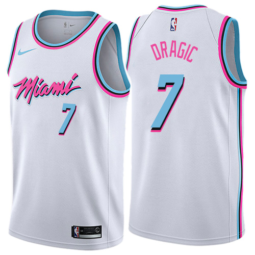 White MIA Miami Heat #7 Nike Vintage Jersey Basketball Jersey