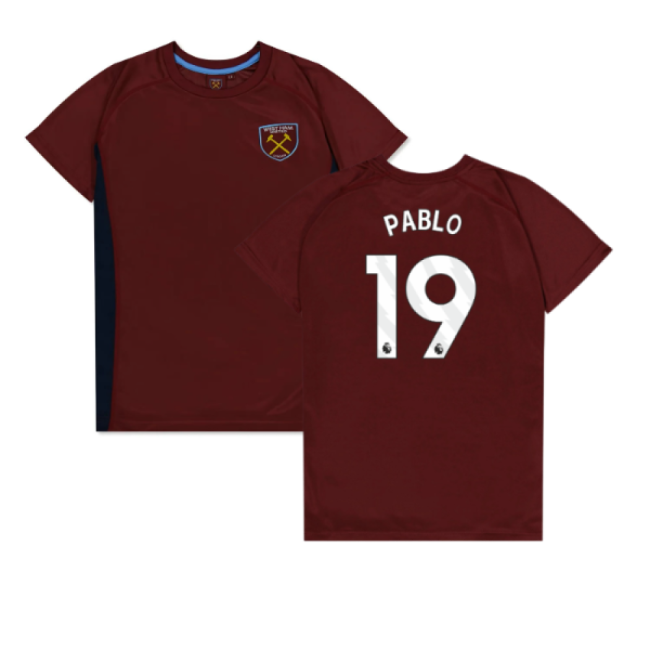 Premium West Ham United Poly T-shirt (claret/blue) - Kids (pablo 19