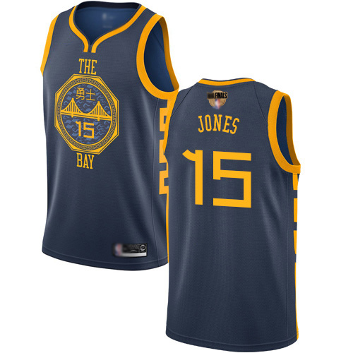 Gold Nike State Warriors #15 Warriors Jersey - Mesh Fabric NBA Fan Apparel