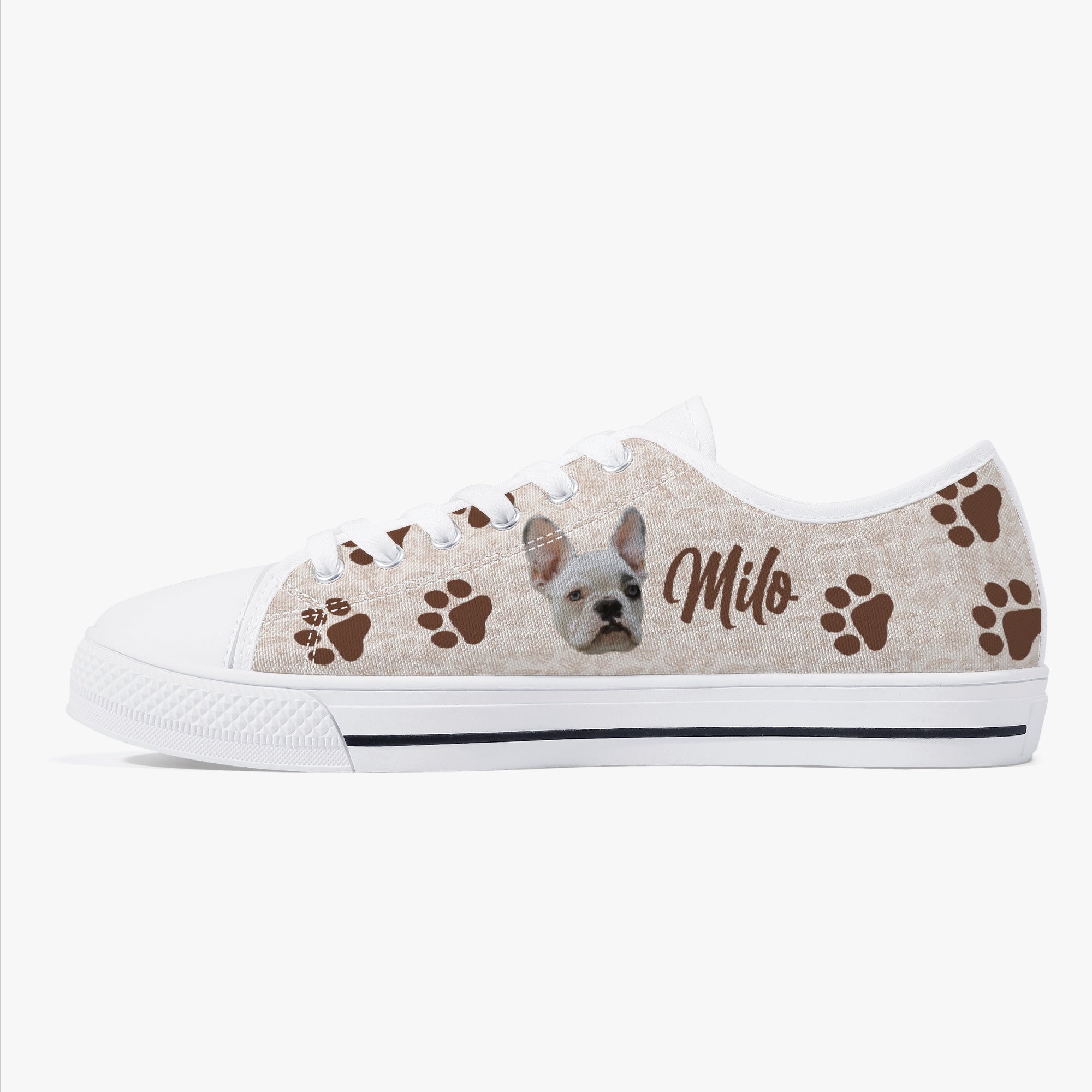 French Bulldog Lover Deebo Personalized Classic Low Top Canvas Shoes Casual Footwear