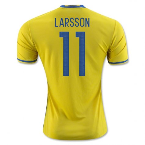 Match Quality Sweden Home 2016 Larsson 11 Soccer Jersey Shirt