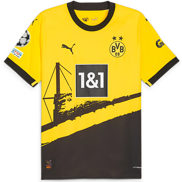 Borussia Dortmund Patches 2023-2024 UCL Home Jersey – Authentic Shirt