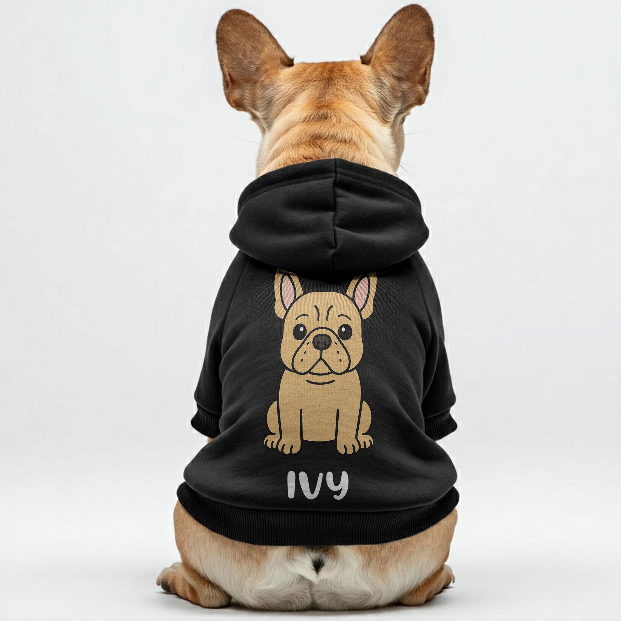 IVY - Personalized French Bulldog hoodies with funny quotes, custom name, and custom clipart matching your Frenchie's color – Stylish, Cozy, and Premium 100% Cotton