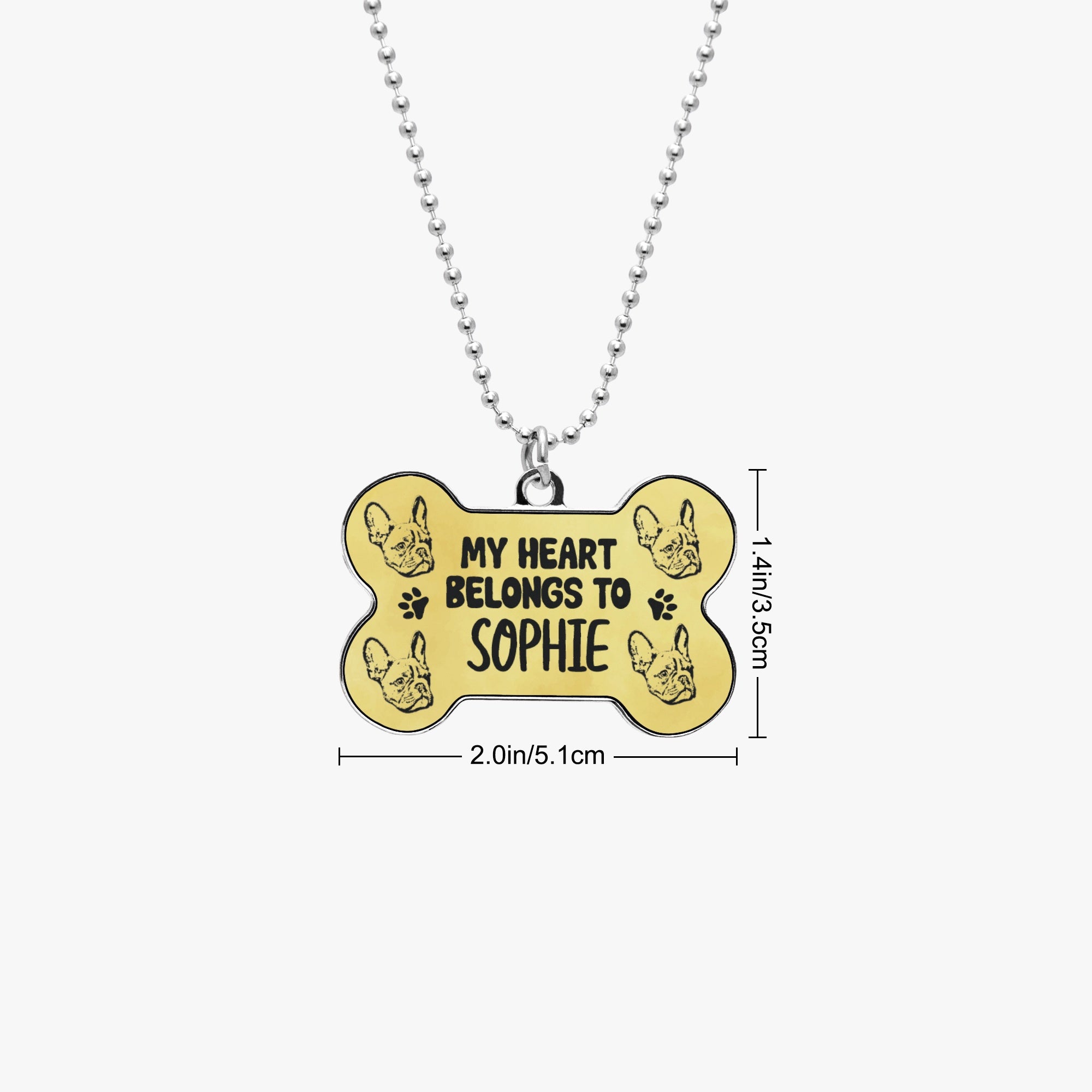 Lifestyle-Driven My Heart Belongs - Necklace For Frenchie Moms for Fa...