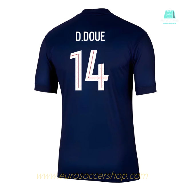 2025-2026 PSG Paris Saint Germain Home Shirt (D.Doue 14)