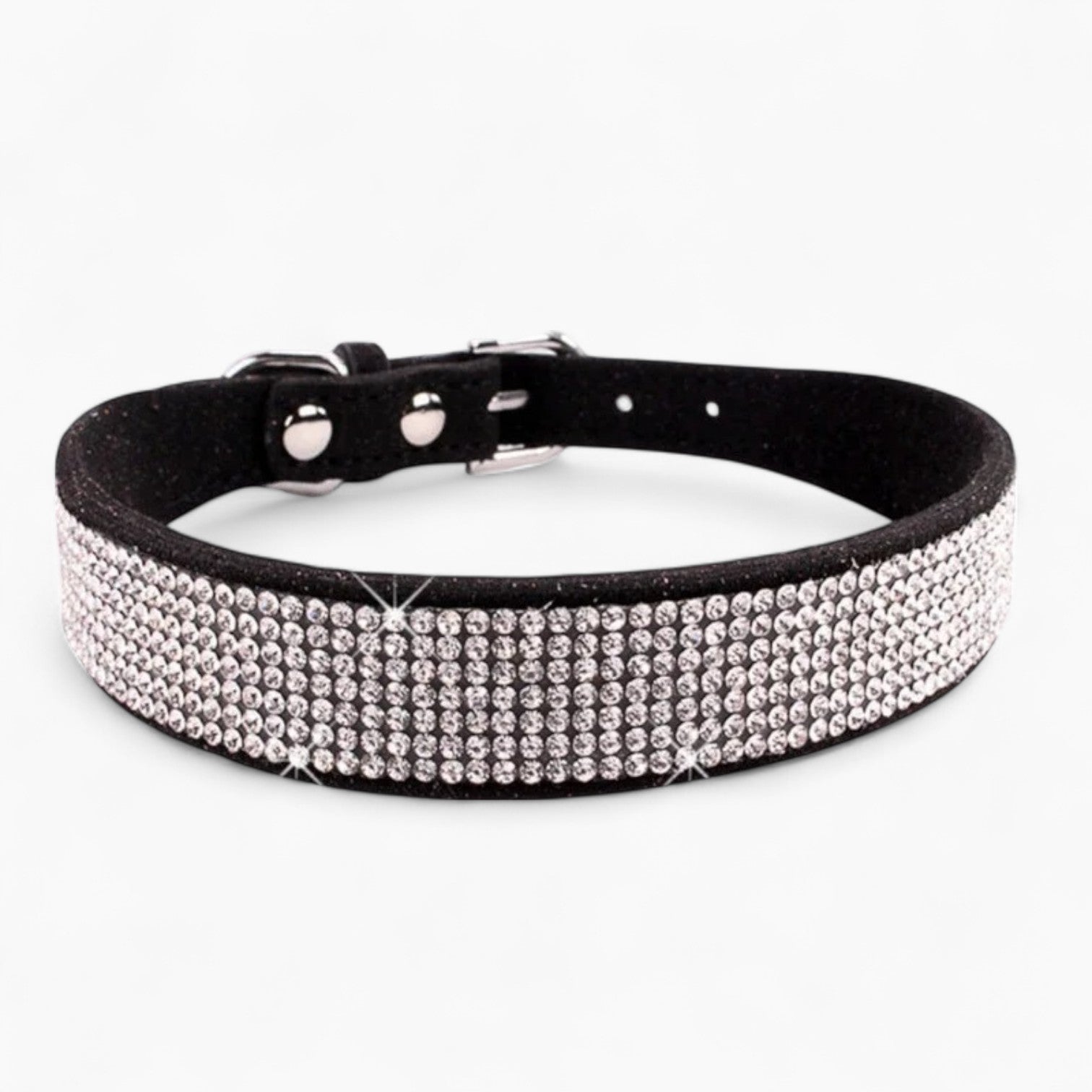 SparkleRuff Frenchie Rhinestone Collar – Soft Crystal Glitter with Zinc Alloy Buckle