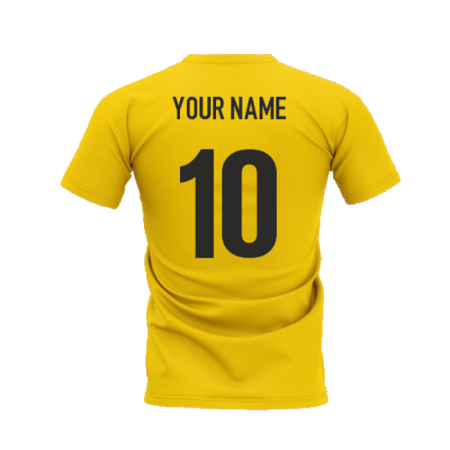 Soccer Ronaldo R9 Legend T-Shirt (Yellow) (Your Name) Football