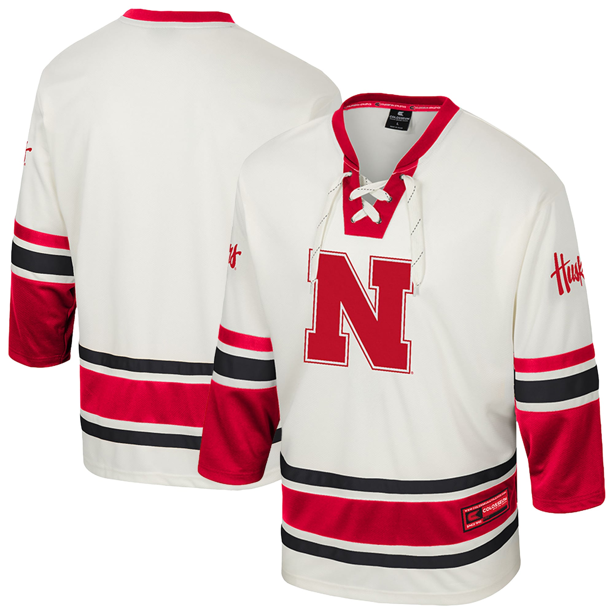 Nebraska Huskers Colosseum Puck Proud Fashion Hockey Jersey - Cream